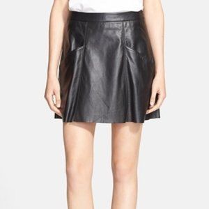 JOIE 'Maisel' Lambskin Leather Mini Skirt small